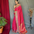 Pink Patola Silk Saree – Soft Woven Design Elegant Ethnic Saree for Women